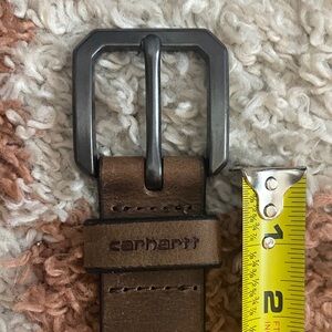 Carhartt Brown Leather Belt with Dark Gray Buckle